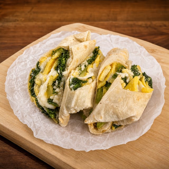 Feta Avocado & Spinach Wraps.